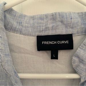 Linen and cotton blue and white dress with nice details